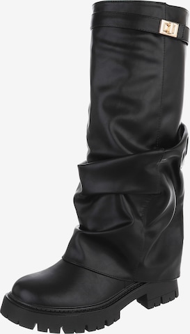 Ital-Design Stiefel in Schwarz: Vorderseite