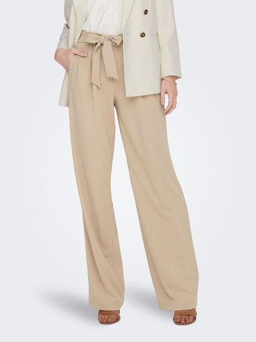 ONLY Regular Pleat-Front Pants 'Carolina' in Beige: front