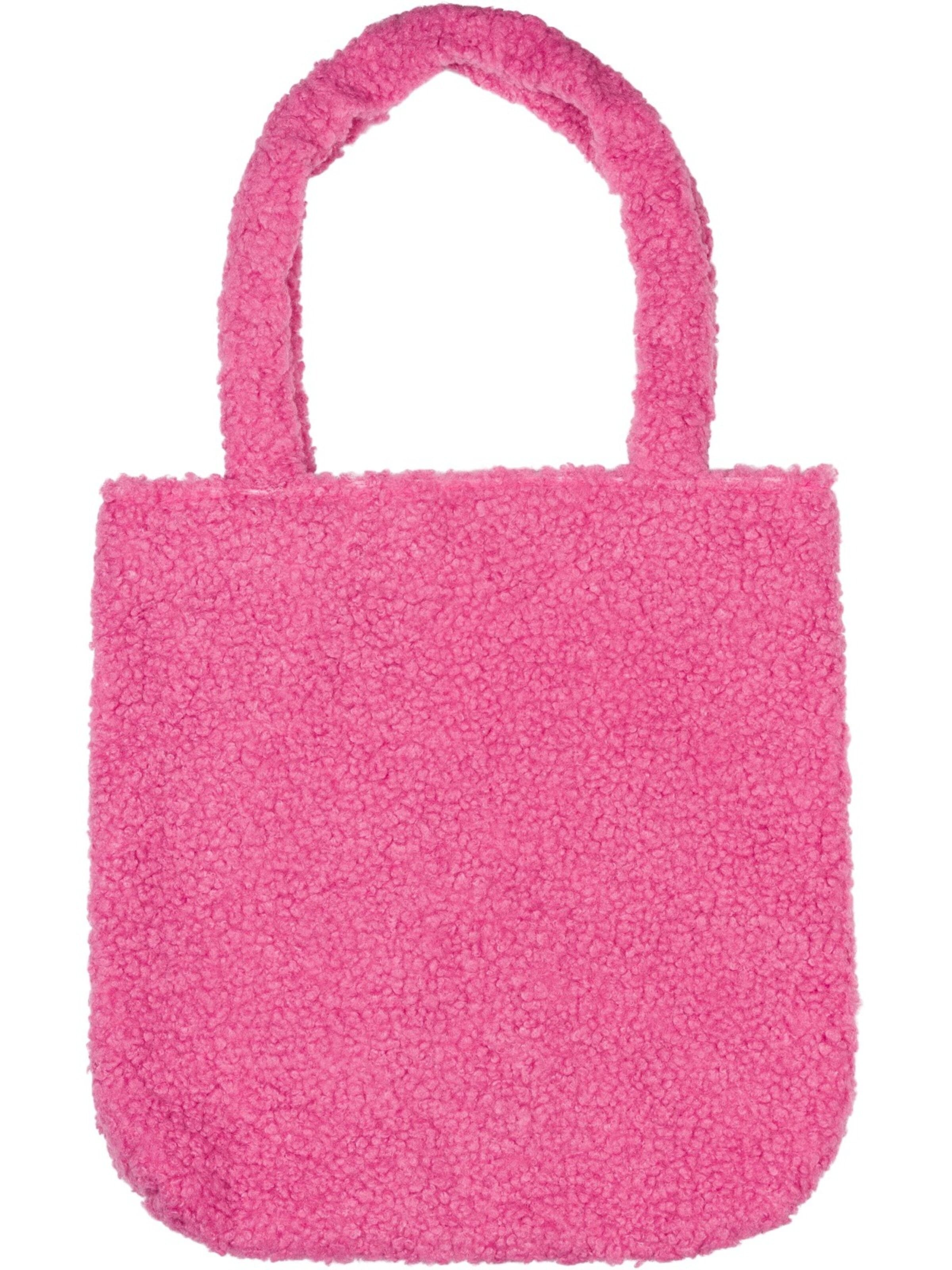 styleBREAKER Schultertasche 'Teddyfell Beuteltasche'‌‌‌‌‌ in Pink: Vorderseite