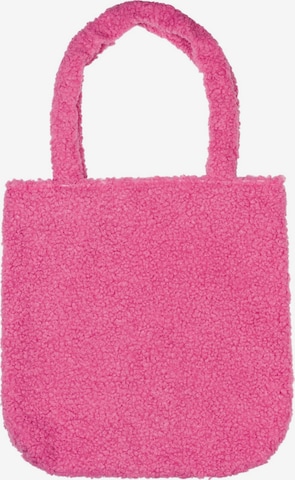 styleBREAKER Schultertasche 'Teddyfell Beuteltasche' in Pink: Vorderseite