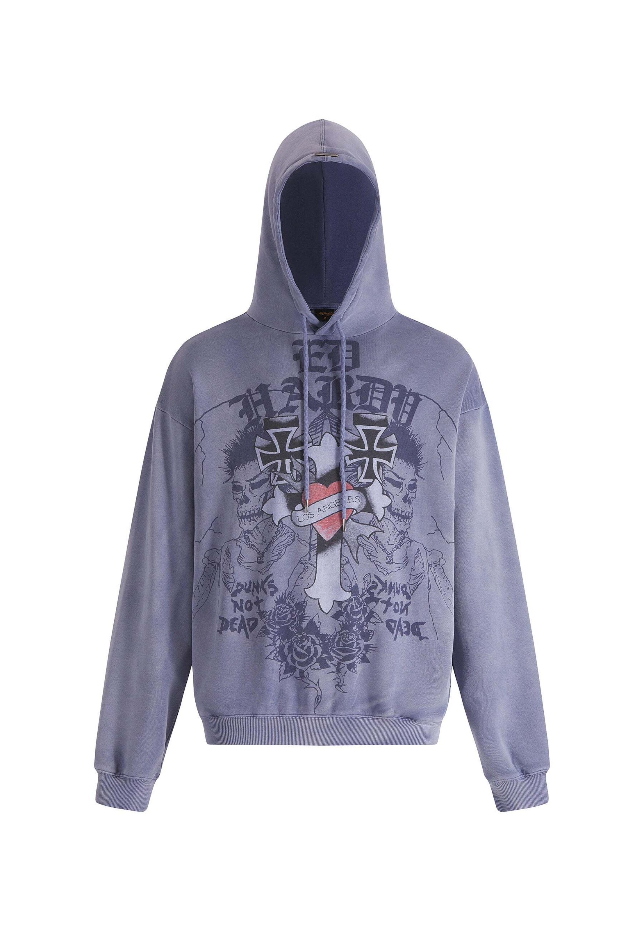 Ed Hardy Sweatshirt in Blau: Vorderseite