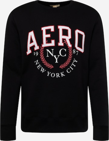 AÉROPOSTALE Sweatshirt 'NYC 1987' in Black: front