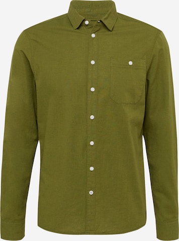 BLEND Regular fit Button Up Shirt in Green: front