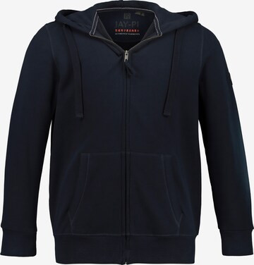 JAY-PI Zip-Up Hoodie in Black: front