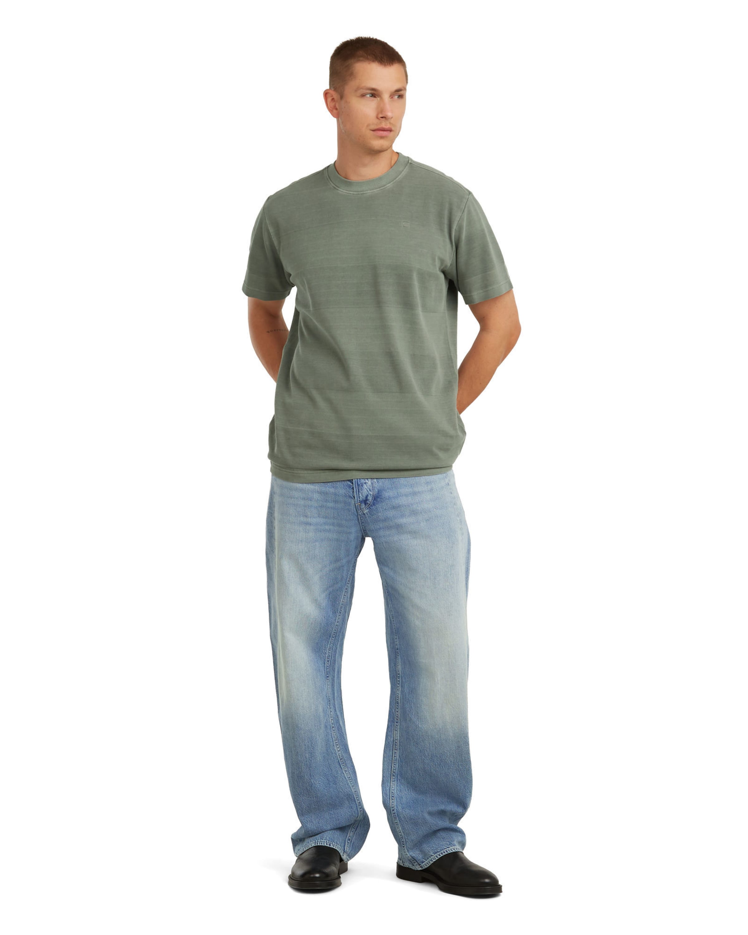 T-Shirt 'Washed Jacquard T-Shirt' G-STAR en vert