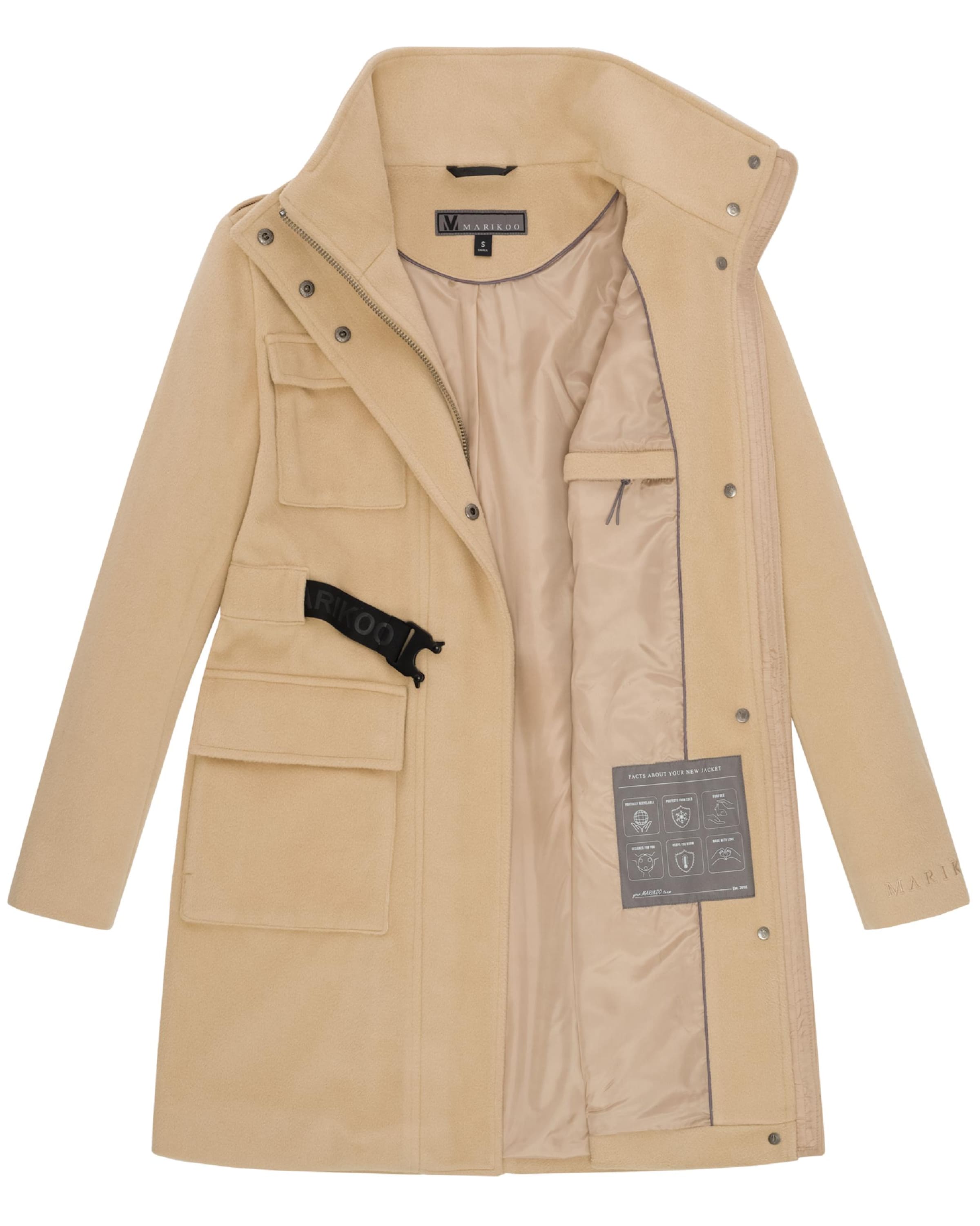 MARIKOO Ανοιξιάτικο και φθινοπωρινό παλτό 'Tanokoo 16' σε μπεζ
