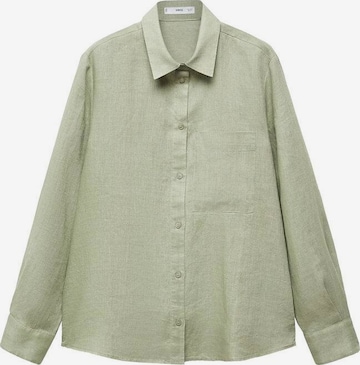 MANGO Bluse 'Lino' i grøn: forside