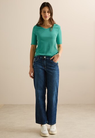CECIL Basic V-Neck T-Shirt in Grün