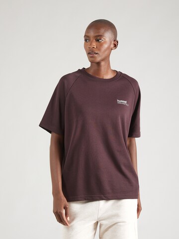 Hummel Shirt in Bruin: voorkant