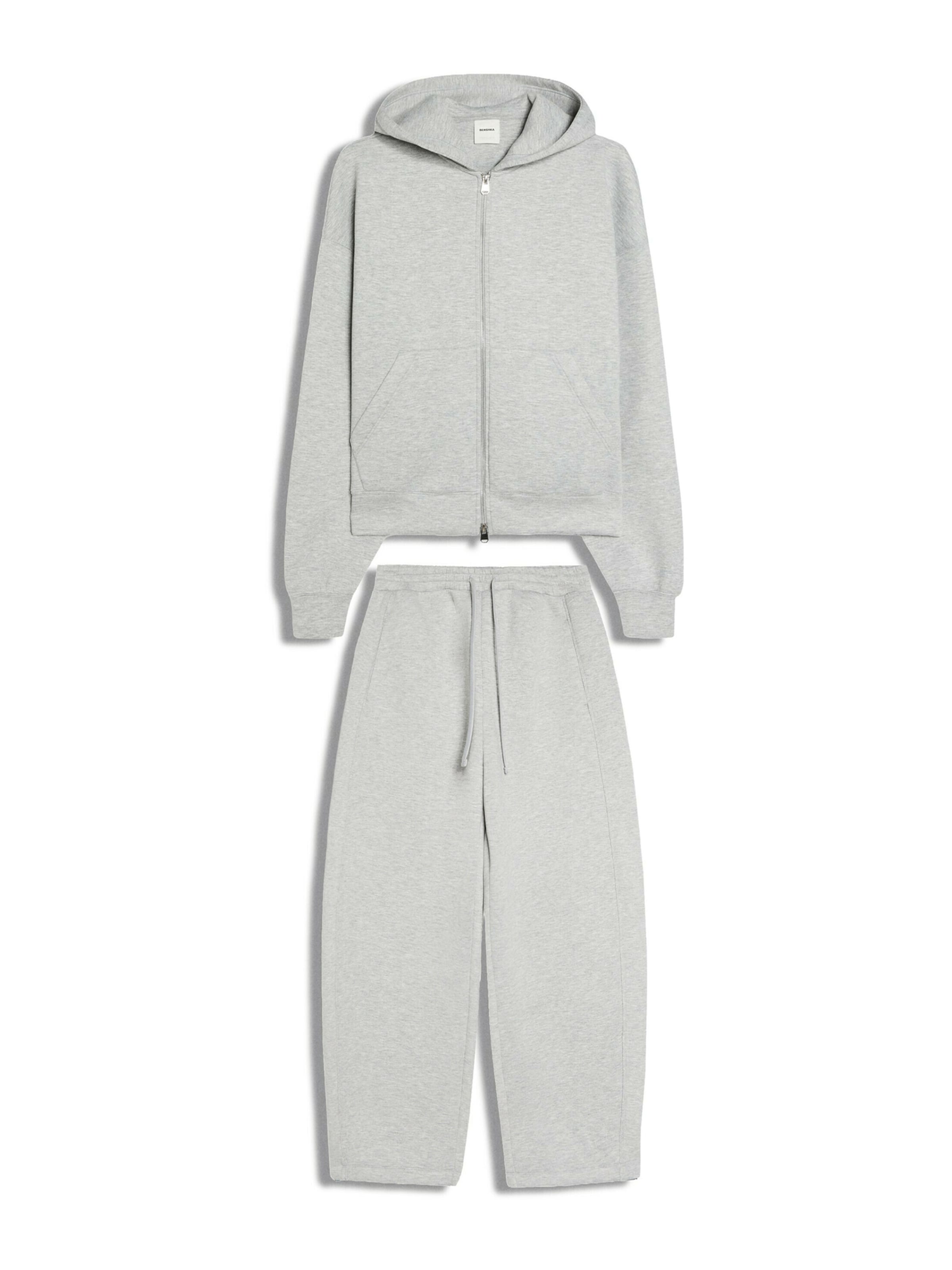Bershka Joggingová souprava – šedá: přední strana