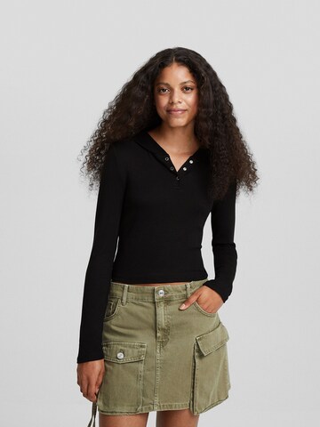 Bershka Shirt in Schwarz: Vorderseite