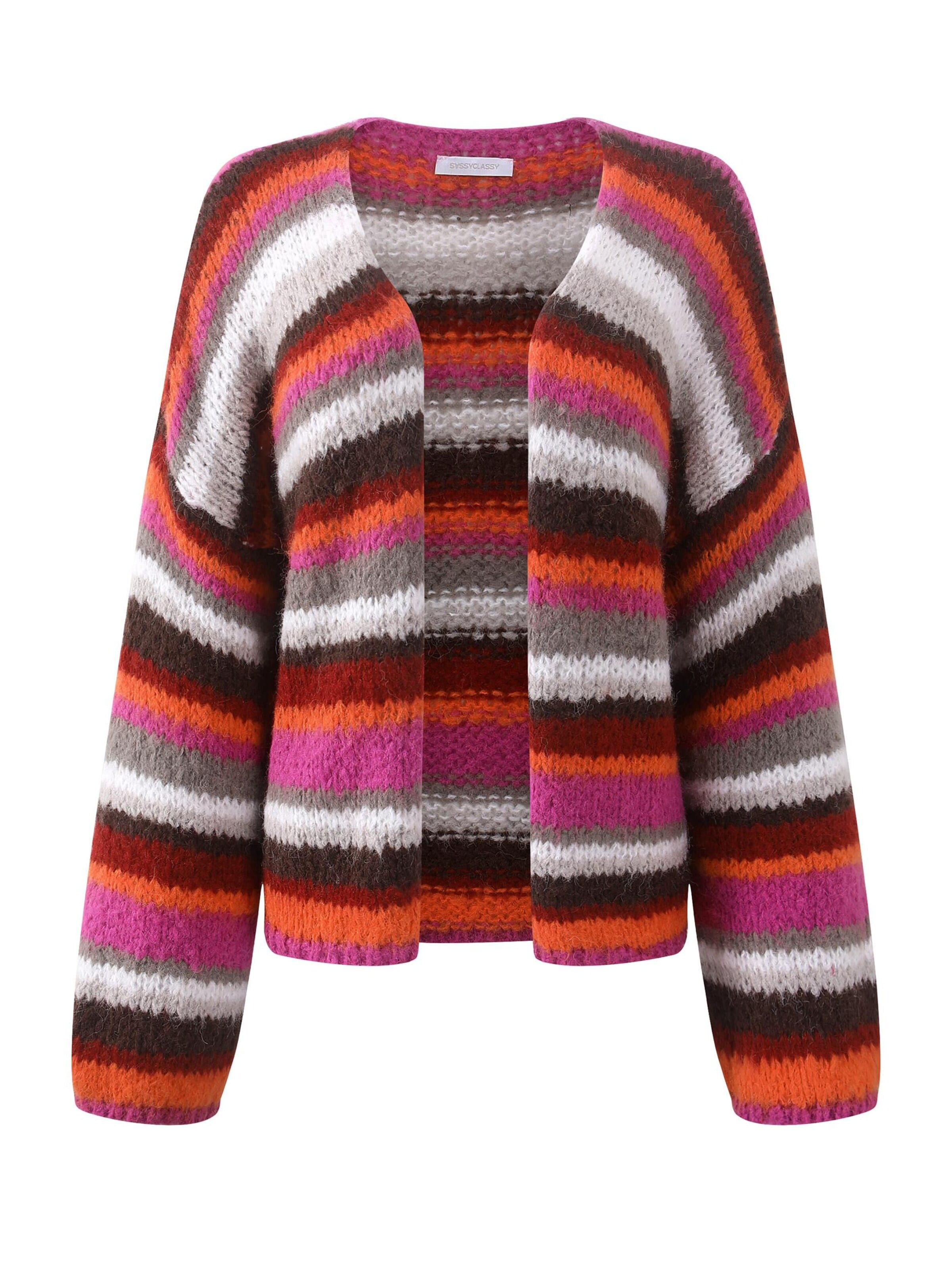SASSYCLASSY Oversizestrickjacke‌‌‌‌‌‌ in Orange: Vorderseite