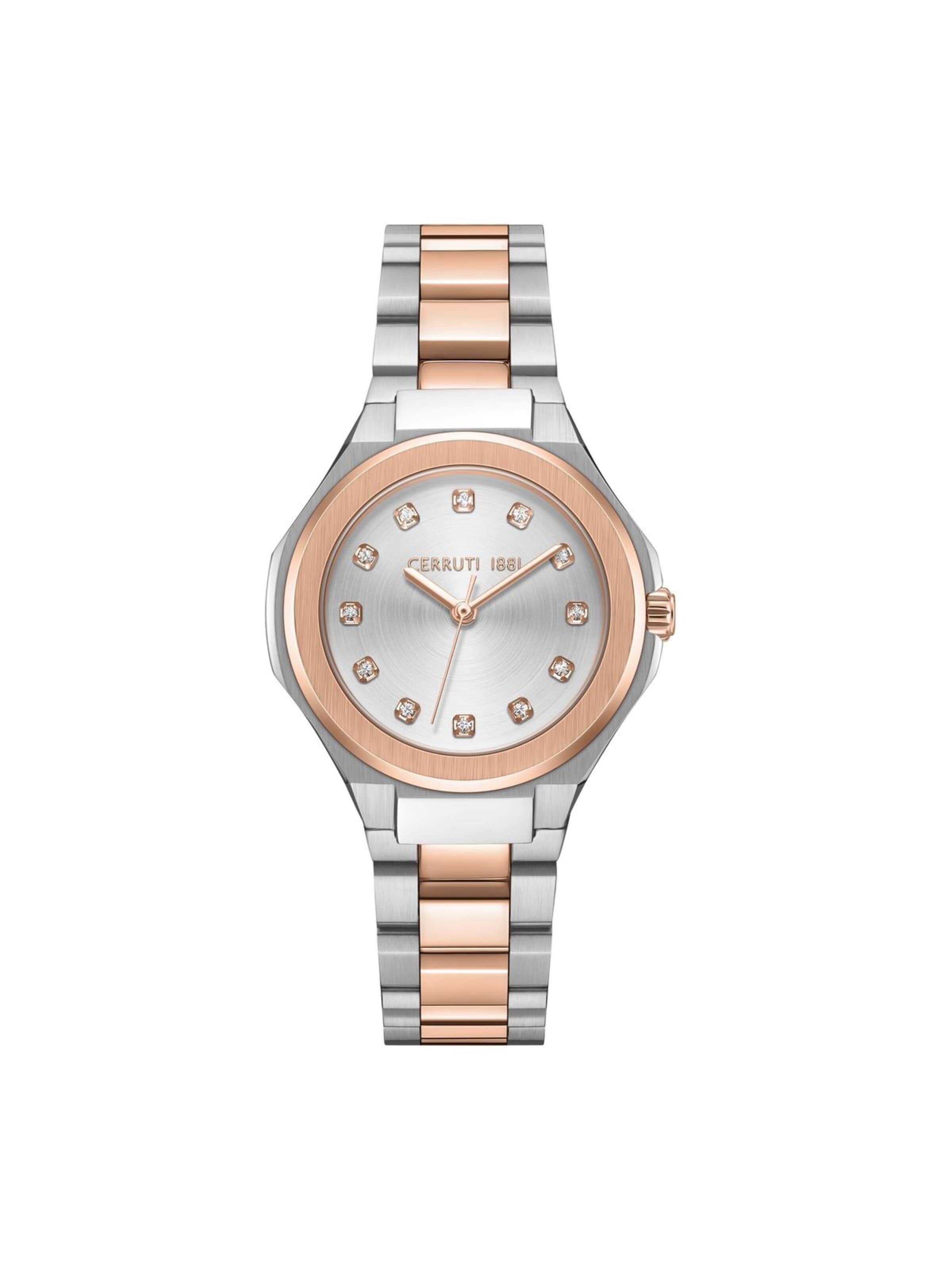 Montre à affichage analogique CERRUTI 1881 en argent : devant
