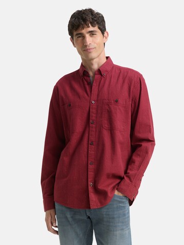 TOM TAILOR Regular Fit Hemd in Rot: Vorderseite