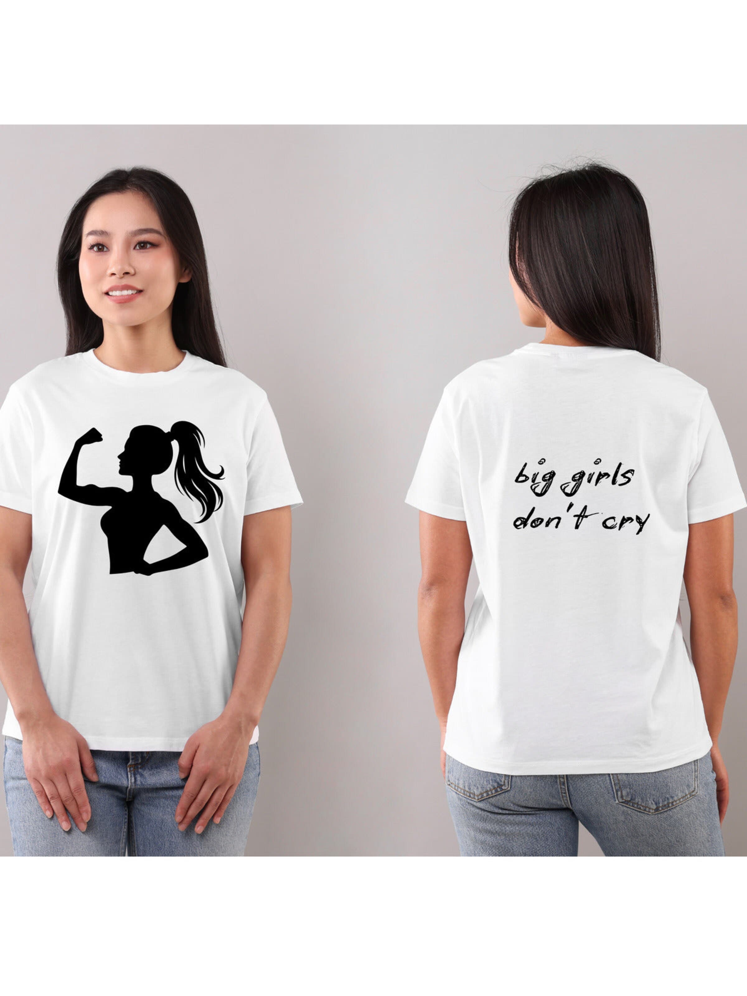 Printdistrict.dk Shirts 'Girl Power' i hvid