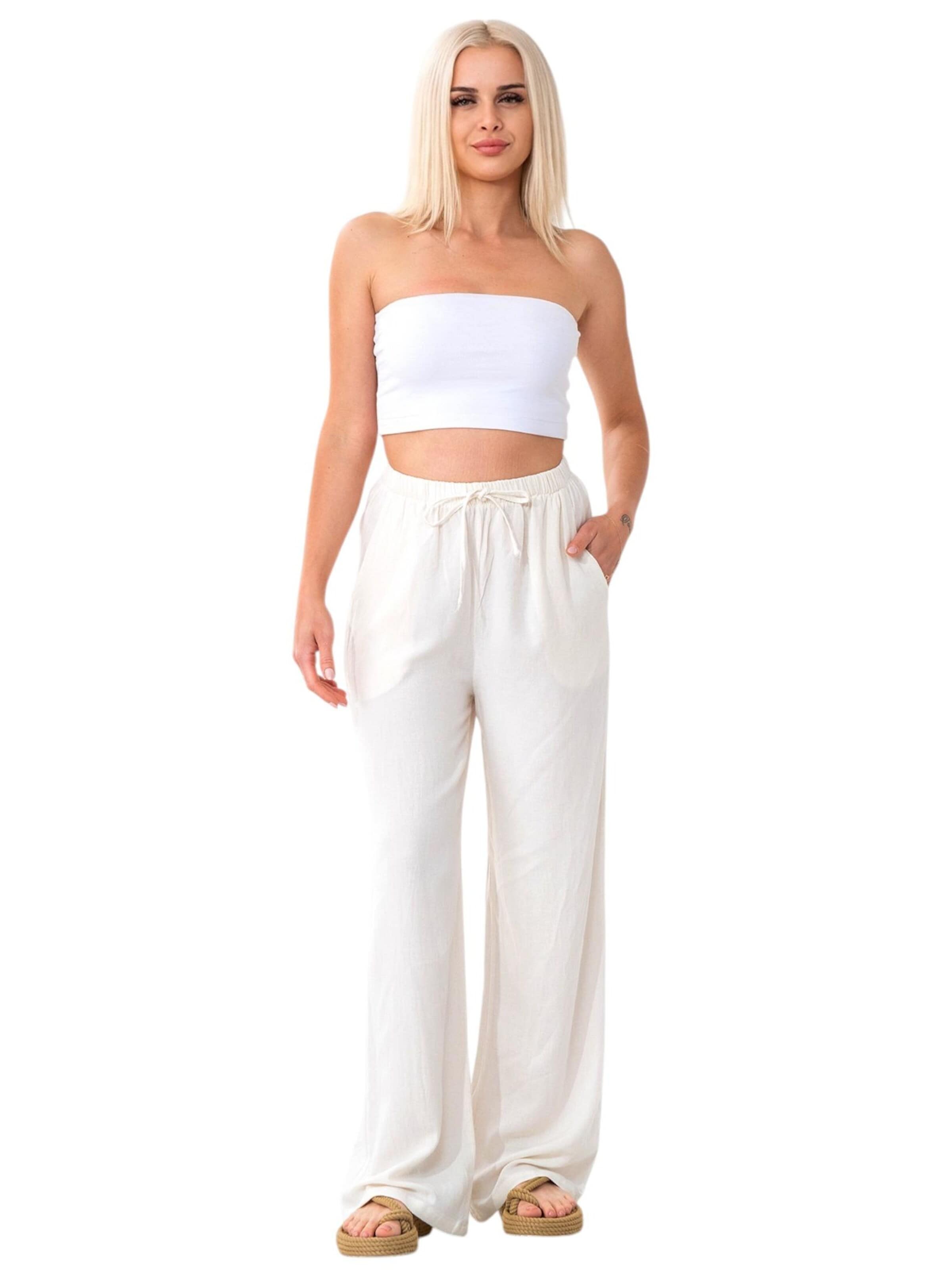 Wide Leg Pantalon 'SAIRA' WENOR en blanc