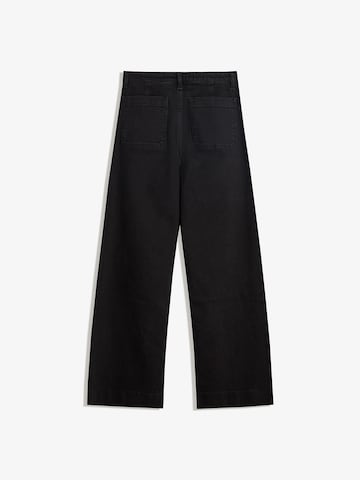 Bershka Szeroka nogawka Jeansy w kolorze czarny