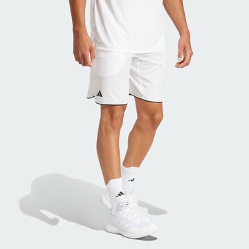 ADIDAS PERFORMANCE Regular Workout Pants 'Club' in White: front