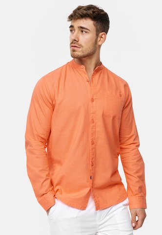 INDICODE JEANS Regular fit Overhemd 'Raffi ' in Oranje: voorkant