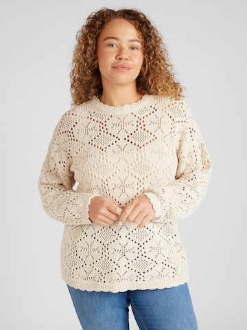 Pullover 'GAIL' di ONLY Carmakoma in beige: frontale