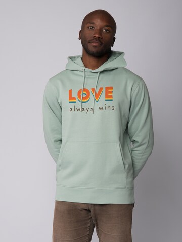 Watapparel Sweatshirt ' Love always wins ' in Groen: voorkant