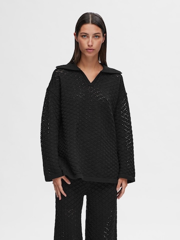 Pull-over SELECTED FEMME en noir : devant