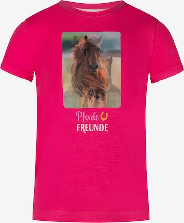 PFERDEFREUNDE Shirt 'Pferdefreunde' in Red: front