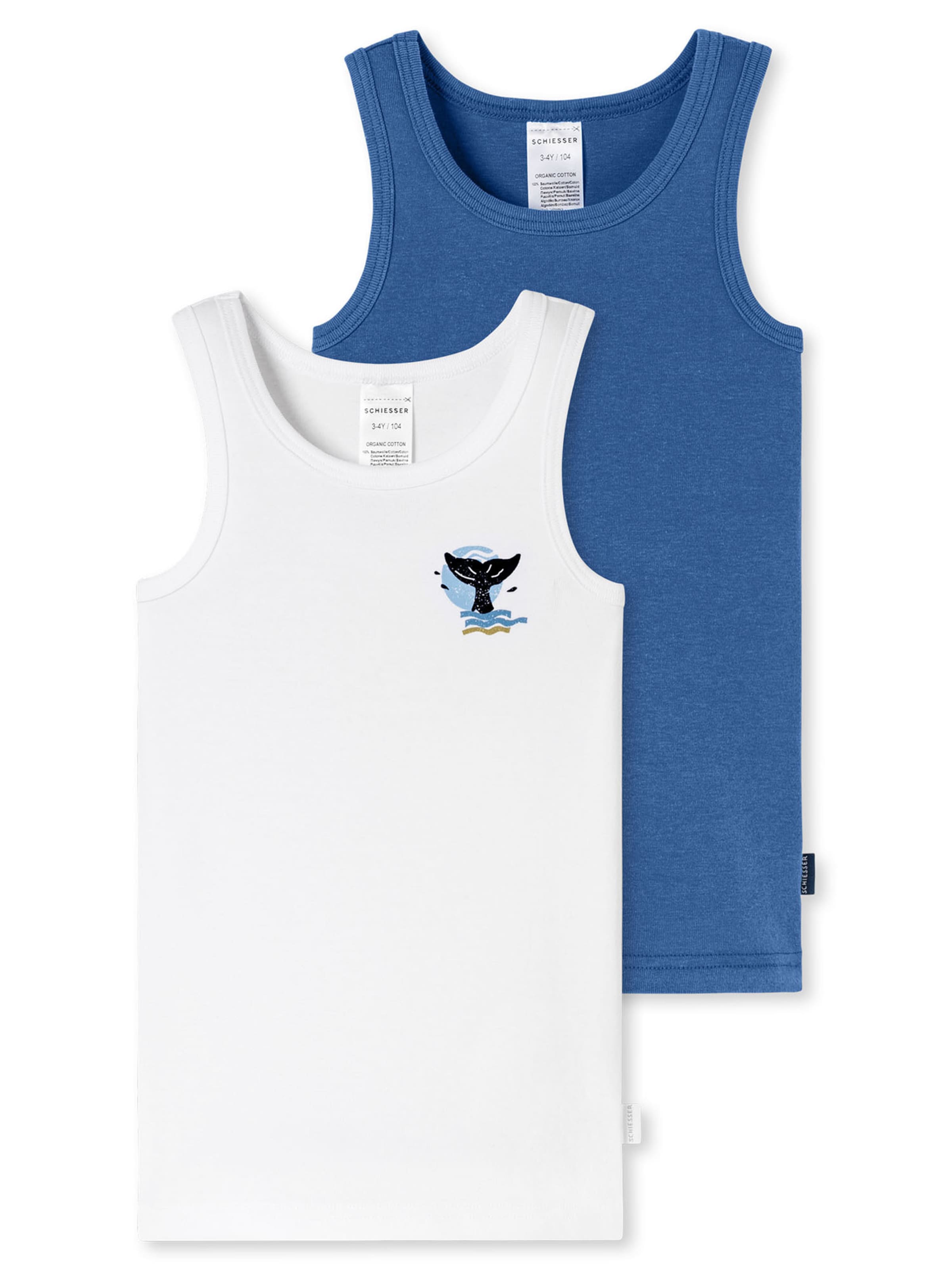 Maillot de corps 'Fine Rib' SCHIESSER en bleu : devant