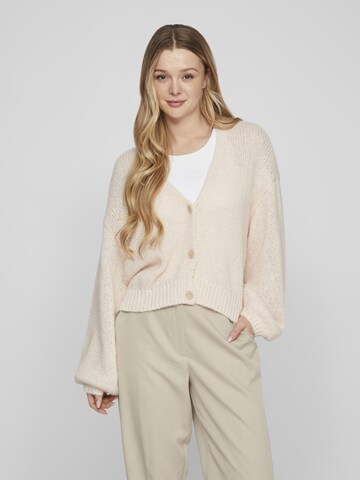 VILA Gebreid vest in Beige: voorkant