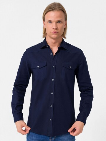 By Diess Collection Regular fit Риза в синьо: отпред