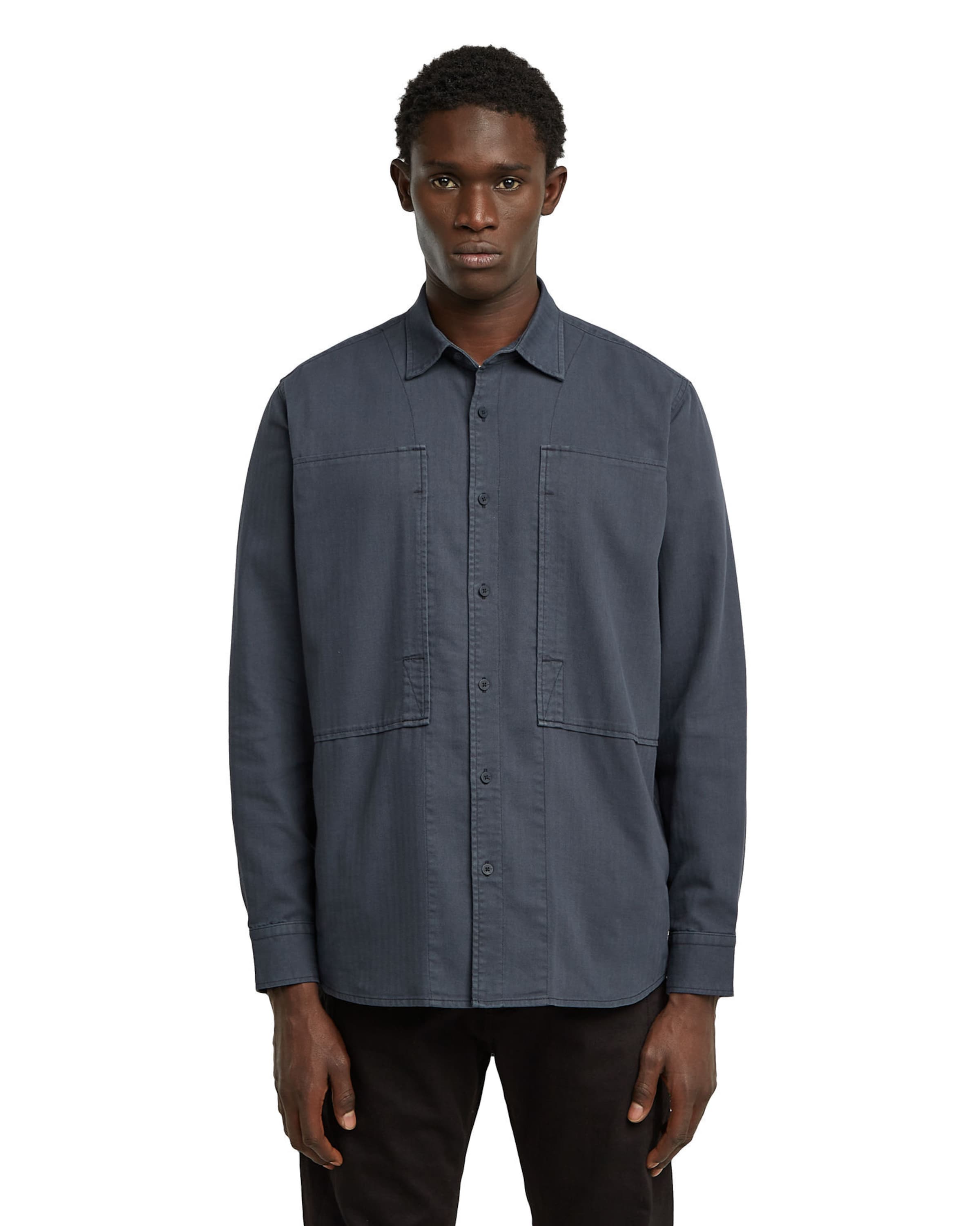 G-STAR Regular fit Button Up Shirt in Blue: front