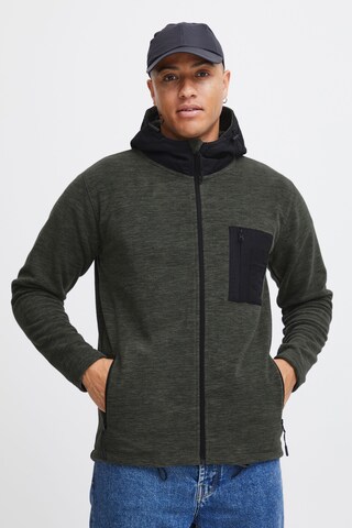 INDICODE JEANS Fleece jas 'Wilmot' in Groen: voorkant