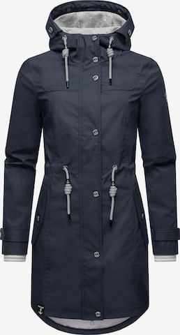 Peak Time Raincoat in Blue: front