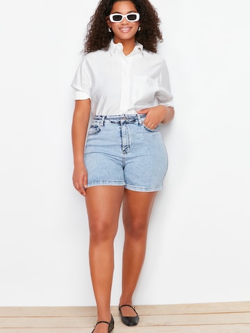 Trendyol Curve Skinny Fit Дънки в синьо: отпред