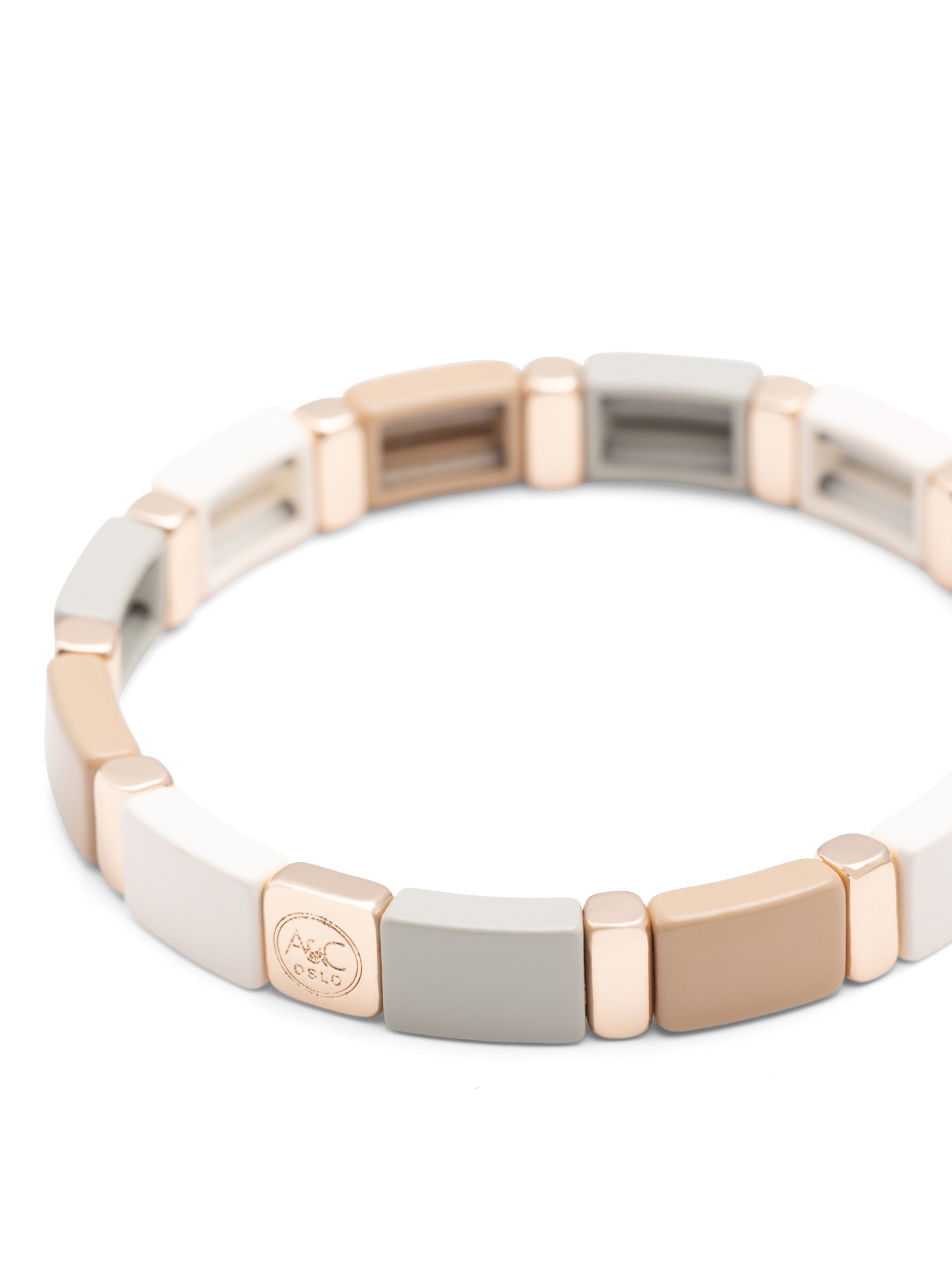 A&C Oslo – Nordic Design Jewellery Bracelet 'Enamel Tiles' in Beige