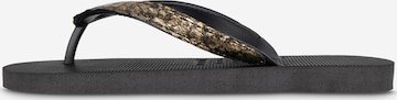 Uzurii Luxury Footwear T-Bar Sandals 'Python' in Black: front