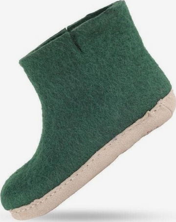 SHUS walk with nature Støvler 'Støvle af uld til Børn (100% ren uld) m/sål i skind - Dansk Design fra SHUS' i grøn: forside