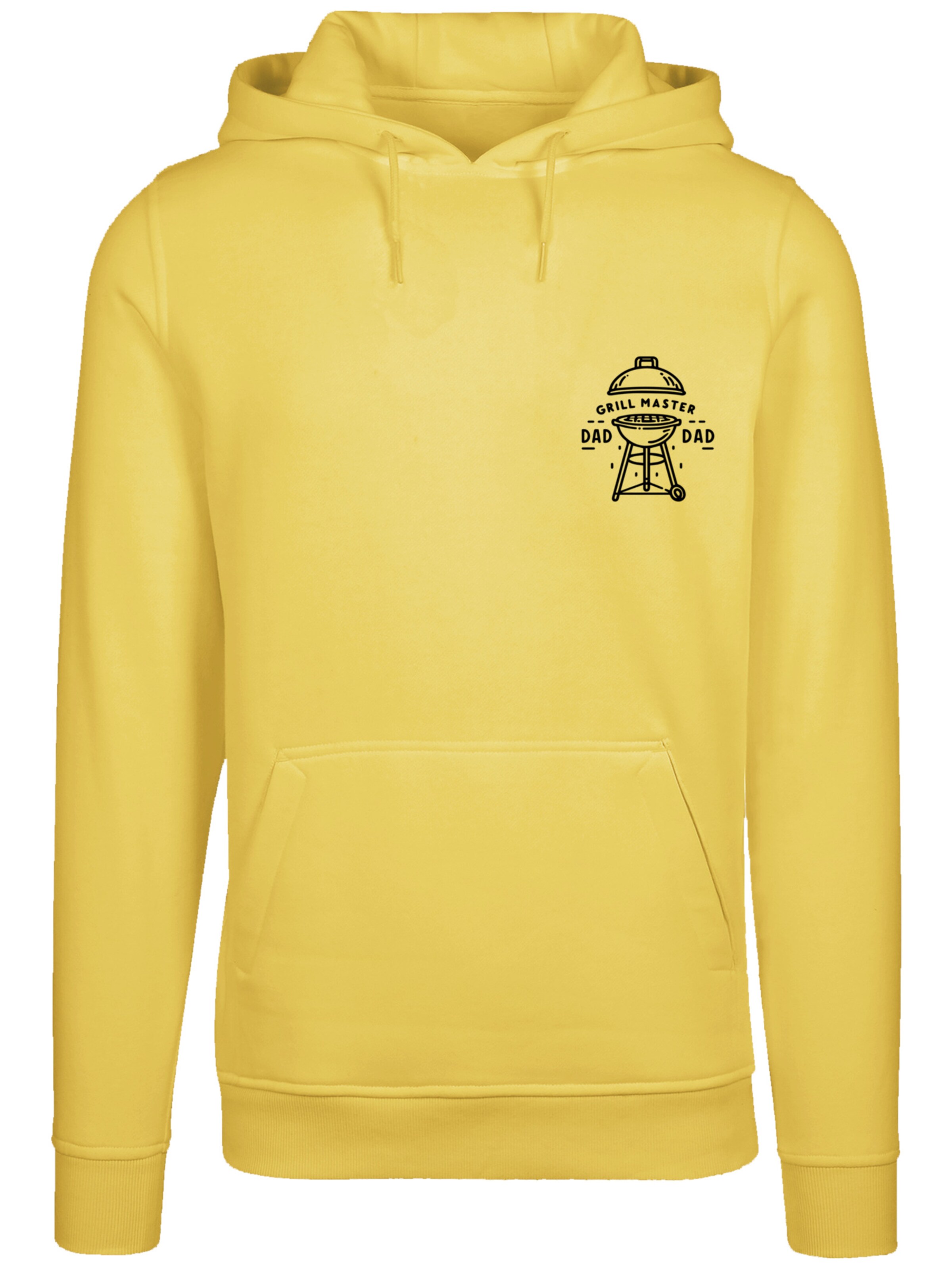 Sweat-shirt 'Vatertag Grill Master für BBQ-Väter' F4NT4STIC en jaune : devant