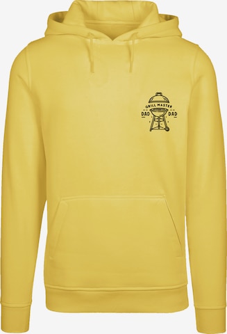 Sweat-shirt 'Vatertag Grill Master für BBQ-Väter' F4NT4STIC en jaune : devant