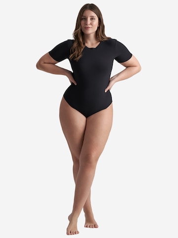 Bye Bra Shapingbody 'Low Back Bodysuit Short' in Zwart