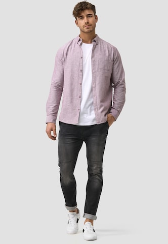 INDICODE JEANS Regular fit Business Shirt 'Kepner' in Purple