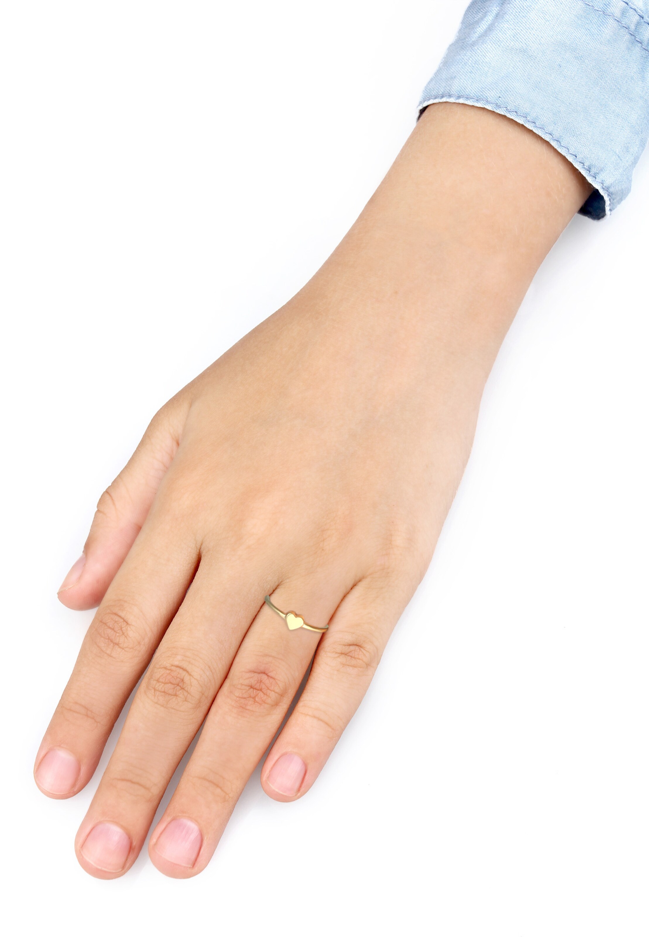 ELLI Ring Herz in Gold: Vorderseite