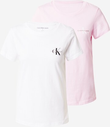 T-shirt Calvin Klein Jeans en rose : devant