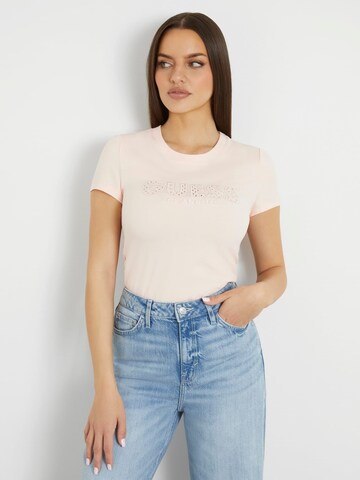 GUESS T-Shirt 'Sangallo' in Pink