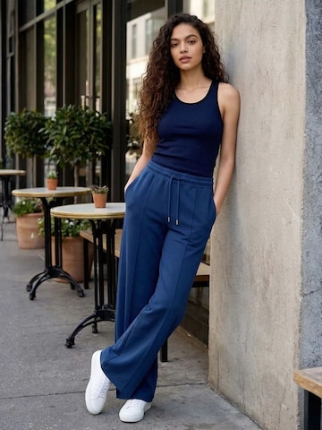 Wide Leg Pantalon Tommy Life en bleu