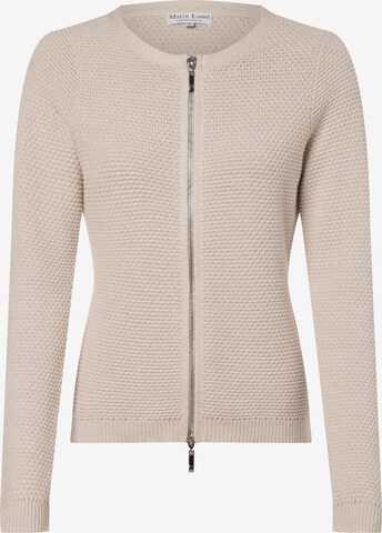 Marie Lund Gebreid vest in Beige: voorkant