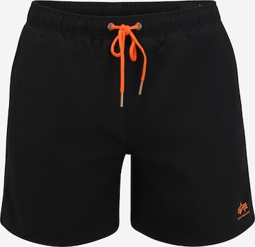 ALPHA INDUSTRIES Zwemshorts in Zwart: voorkant