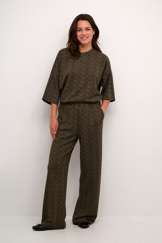 Wide Leg Pantalon Kaffe en marron