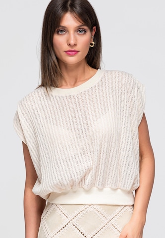 Ombre Bluse in Beige: Vorderseite