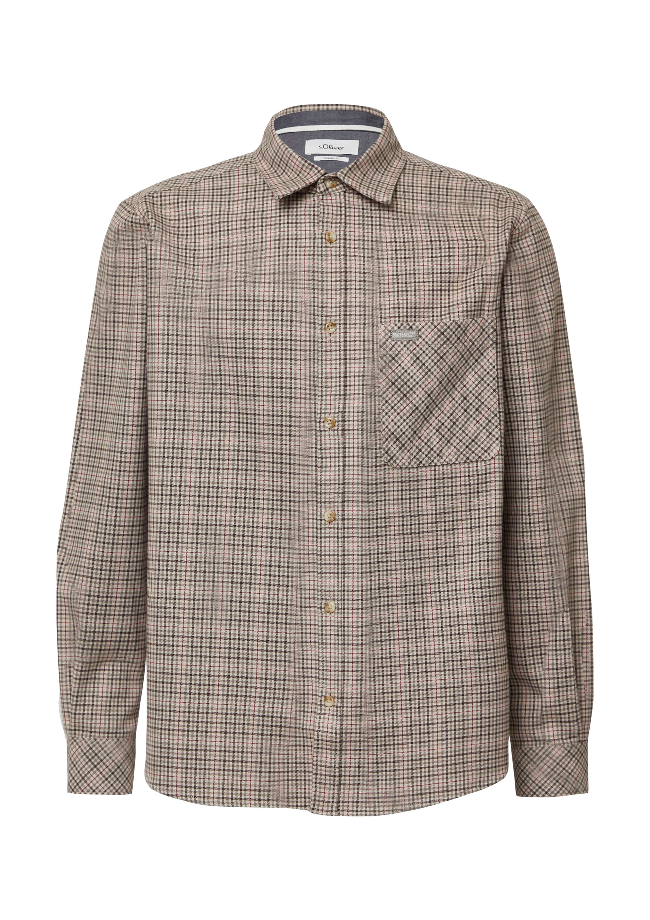 s.Oliver Regular fit Overhemd in Beige: voorkant
